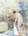 Flores de cerezo Mujeres impresionistas Frederick Carl Frieseke